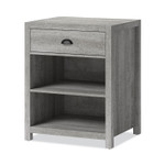 Whalen Fallbrook Printer Stand, Engineered Wood, 3 Shelves, 1 Drawer, 50 lb Capacity, 24" x 20" x 30.25", Smoked Ash