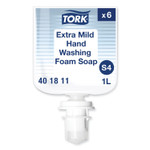 Tork Extra Mild Foam Soap Refill, Unscented, 1 L, 6/Carton Tork Extra Mild Foam Soap Refill, Unscented, 1 L, 6/Carton