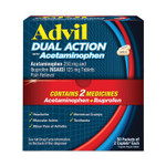 Advil Dual Action with Acetaminophen and Ibuprofen Caplets, 50 Packets of 2 Caplets