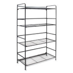 Advantus FlipShelf Four-Shelf Unit, 26.5w x 12d x 43h, Black
