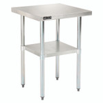 Global Industrial Work Table with Undershelf, Square, 24 x 24 x 35, Silver Top, Silver Base/Legs