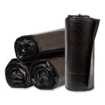 Pitt Plastics Eco Strong Plus Can Liners, 40 gal, 1.7 mil, 40" x 46", Black, Perforated Roll, 100/Carton