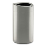 Safco Open Top Oval Waste Receptacle, 14 gal, Steel, Silver Safco Open Top Oval Waste Receptacle, 14 gal, Steel, Silver