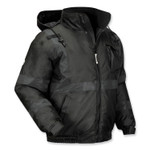 ergodyne GloWear 8377EV Non-Certified Hi-Vis Quilted Bomber Jacket, Black, 5X-Large