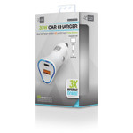 ByTech PD Car Charger, 30 W, Two 3 A Ports, White ByTech PD Car Charger, 30 W, Two 3 A Ports, White