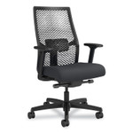 HON Ignition 2.0 ReActiv Mid-Back Task Chair, 17.25" to 21.75" Seat Height, Basalt Vinyl Seat, Charcoal Back, Black Base