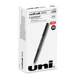 uniball ONYX Roller Ball Pen, Stick, Extra-Fine 0.5 mm, Red Ink, Black/Red Barrel, Dozen (UBC60042) View Product Image