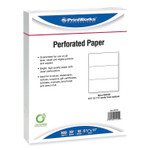 PrintWorks Professional Perforated and Punched Paper, 20 lb Bond Weight, 8.5 x 11, White, 500/Ream, 5 Reams/Carton PRB04120CT