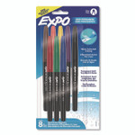 EXPO Wet Erase Markers, Fine Needle Tip, Assorted, 8/Pack