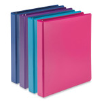 Samsill Durable D-Ring View Binders, 3 Rings, 1" Capacity, 11 x 8.5, Blueberry/Blue Coconut/Dragonfruit/Purple, 4/Pack
