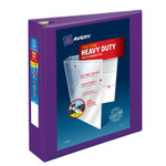 Avery Heavy-Duty View Binder with DuraHinge and One Touch EZD Rings, 3 Rings, 2" Capacity, 11 x 8.5, Purple, 6/Carton