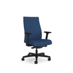 HON Ignition 2.0 Vinyl Upholstered Mid-Back Task Chair, Adjustable T-Arms, 17 to 21.5 Seat Height, Elysian Seat/Back, Black Base
