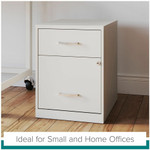 NuSparc File Cabinet - 14.2" Width x 18" Depth x 19" Height - 2 x Drawer(s) for File, Box - Letter - Vertical - Locking Drawer, Glide Suspension, Nonporous Surface