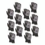 MCR Safety Ninja Nitrile Coating Nylon/Spandex Gloves, Black/Gray, Small, Dozen