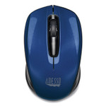 Adesso iMouse S50 Wireless Mini Mouse, 2.4 GHz Frequency/33 ft Wireless Range, Left/Right Hand Use, Blue