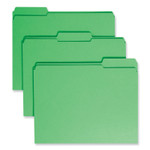 Smead Reinforced Top Tab Colored File Folders, 1/3-Cut Tabs: Assorted, Letter Size, 0.75" Expansion, Green, 100/Box