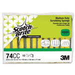 Scotch-Brite PROFESSIONAL Medium-Duty Scrubbing Sponge, 3.6 x 6.1, 0.7" Thick, Yellow/Green, 10/Pack