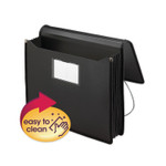 Smead Poly Premium Wallets, 5.25" Expansion, 1 Section, Elastic Cord Closure, Letter Size, Black