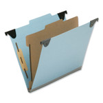 AbilityOne 7530013723102, SKILCRAFT Hanging Classification Folders, Letter Size, 1 Divider, 2/5-Cut Exterior Tabs, Light Blue, 10/Box