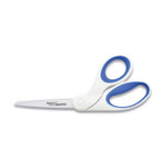 Westcott Non-Stick Titanium Bonded Scissors, 8" Long, 3.25" Cut Length, White/Blue Bent Handle View Product Image