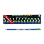 Ticonderoga Erasable Colored Pencils, 2.6 mm, 2B, Blue Lead, Blue Barrel, Dozen (DIX14209) View Product Image