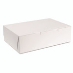 SCT White One-Piece Non-Window Bakery Boxes, 1/4-Sheet Cake Box, 14 x 10 x 4, White, Paper, 100/Carton