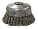 Weiler Single Row Heavy-Duty Knot Wire Cup Brush  5 In Dia.  5/8-11 Unc  .023 Steel (804-12276)