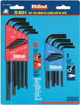 22-Pc Short & Long L-Wrench Hex Key Set Inch & (269-10022) View Product Image
