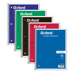 Oxford Coil-Lock Wirebound Notebooks, 3-Hole Punched, 1-Subject, Medium/College Rule, Randomly Assorted Covers, (70) 10.5 x 8 Sheets View Product Image