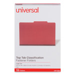 Universal Six-Section Pressboard Classification Folders, 2" Expansion, 2 Dividers, 6 Fasteners, Legal Size, Red Exterior, 10/Box (UNV10280) View Product Image