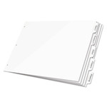 Cardinal Write 'n Erase Tabloid Index Dividers, 5-Tab, 11 x 17, White, 1 Set