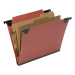 AbilityOne 7530016815828, SKILCRAFT Classification Folder, 2" Expansion, 2 Dividers, 3 Fasteners, Letter Size, Red Exterior, 10/Box