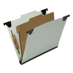 AbilityOne 7530016816253, SKILCRAFT Classification Folder, 2" Expansion, 1 Divider, 4 Fasteners, Letter Size, Light Green, 10/Box