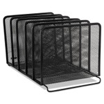Rolodex Mesh Stacking Sorter, 5 Sections, Letter to Legal Size Files, 8.25" x 14.38" x 7.88", Black (ROL22141) View Product Image