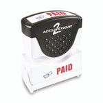 ACCUSTAMP2 Pre-Inked Shutter Stamp with Microban, Red/Blue, PAID, 1.63 x 0.5