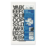 Chartpak Press-On Vinyl Letters and Numbers, Self Adhesive, Black, 1"h, 88/Pack