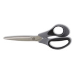 TRU RED Non-Stick Titanium-Coated Scissors, 8" Long, 3.86" Cut Length, Straight Gray/Black Handle, Gun-Metal Gray Blades