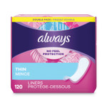 Always Thin Daily Panty Liners, Regular, 120/Pack, 6 Packs/Carton View Product Image