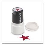 Universal Round Message Stamp, STAR, Pre-Inked/Re-Inkable, Red (UNV10081) View Product Image
