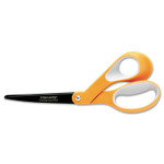 Fiskars Premier Non-Stick Titanium Softgrip Scissors, 8" Long, 3.1" Cut Length, Orange/Gray Offset Handle (FSK1539001006) View Product Image