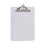 Universal Plastic Clipboard with High Capacity Clip, 1.25" Clip Capacity, Holds 8.5 x 11 Sheets, Clear (UNV40308) View Product Image