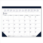 House of Doolittle Recycled Academic Desk Pad Calendar, 18.5 x 13, White/Blue Sheets, Blue Binding/Corners, 14-Month (July to Aug): 2024 to 2025