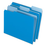 Pendaflex Interior File Folders, 1/3-Cut Tabs: Assorted, Letter Size, Blue, 100/Box (PFX421013BLU) View Product Image