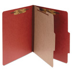 ACCO Pressboard Classification Folders, 2" Expansion, 1 Divider, 4 Fasteners, Letter Size, Earth Red Exterior, 10/Box (ACC15034) View Product Image