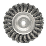 Weiler Standard Twist Knot Wire Wheel  4 In D X 1/2 In W  .014 In Steel  1/2-3/8 Arbor (804-08044)