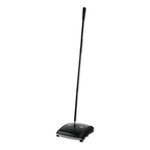 Rubbermaid Commercial Dual Action Sweeper, 44" Steel/Plastic Handle, Black/Yellow (RCP421388BLA) View Product Image