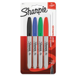 Sharpie Fine Tip Permanent Marker, Fine Bullet Tip, Assorted Colors, 4/Set (SAN30174PP) View Product Image