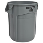 Rubbermaid Commercial Vented Round Brute Container, 20 gal, Plastic, Gray