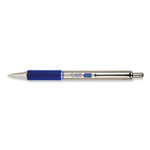 Zebra F-402 Ballpoint Pen, Retractable, Fine 0.7 mm, Blue Ink, Stainless Steel/Blue Barrel (ZEB29220) View Product Image