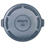 Rubbermaid Commercial BRUTE Self-Draining Flat Top Lids, 24.5" Diameter x 1.5h, Gray (RCP264560GY) View Product Image